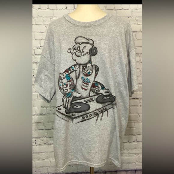 Popeye Other - Popeye T-Shirt Men’s Size XL Color Gray King DJ Features Syndicate Graphics
